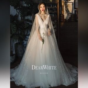 Wedding heavenly cape ivory veil